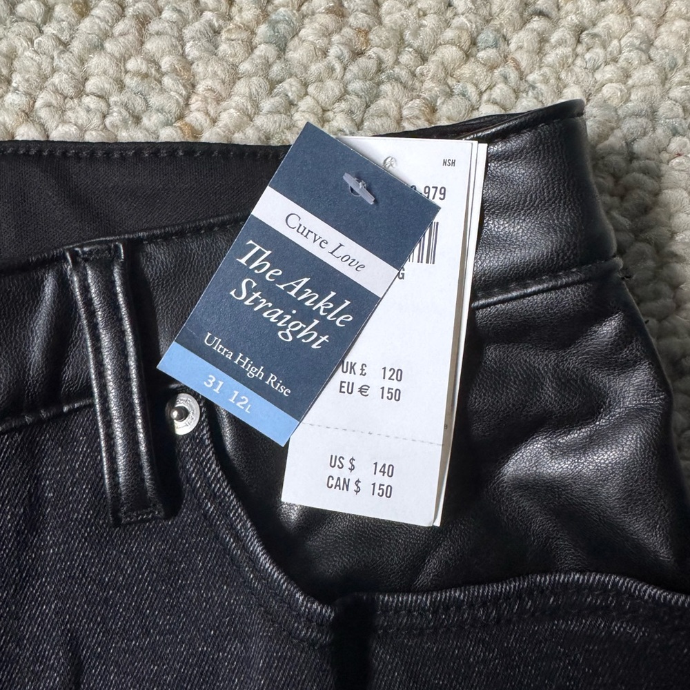 Women’s Abercrombie Mix Fabric Ultra High Rise Ankle Straight Jean Size 31 - Picture 6 of 9